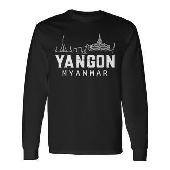 ヤンゴン ミャンマー 長袖Tシャツ - Kawaiitshirt