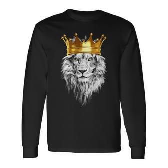 ライオンファンのための王冠を持つライオン 長袖Tシャツ - Kawaiitshirt