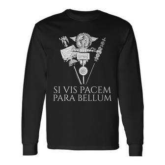 ラテン語の引用句 -Iis Pacem Para Bellum 古代ローマpqr 長袖tシャツ 長袖Tシャツ - Kawaiitshirt