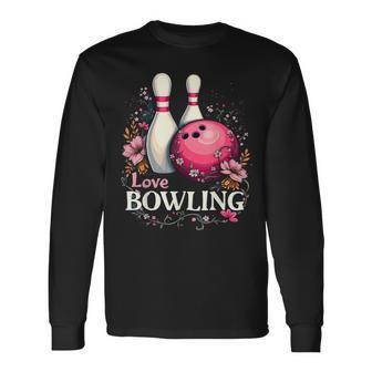 ラブボウリングピンクボール 長袖Tシャツ - Kawaiitshirt
