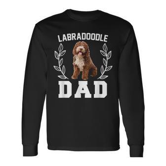 メンズ ラブラドゥードル お父さん 面白いクロスブリード 犬好きの方へのギフトに 長袖Tシャツ - Kawaiitshirt