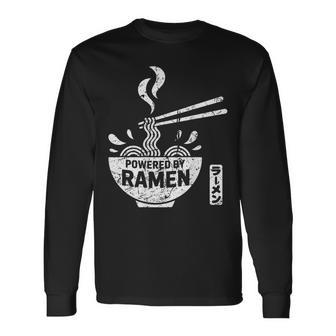 ラーメン 日本麺好き 食文化デザイン 長袖Tシャツ - Kawaiitshirt
