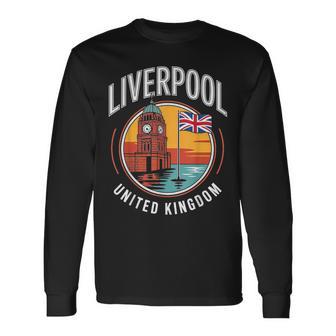 リバプール イギリス 旅行 シティ アドベンチャー 長袖Tシャツ - Kawaiitshirt