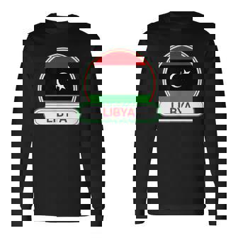 リビア国バッジ リビア国旗 長袖Tシャツ - Kawaiitshirt