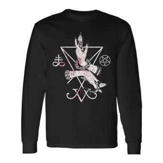 ルシファーの悪魔の紋章 五芒星とリヴァアタン十字架 長袖tシャツ 長袖Tシャツ - Kawaiitshirt