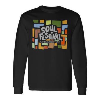 レトロ'70年代ソウルフェスティバルハーレムニューヨーク 長袖Tシャツ - Kawaiitshirt