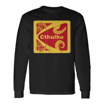レトロ 1980年代のデザインスタイル クトゥルフと触手グラフィック 長袖Tシャツ - Kawaiitshirt