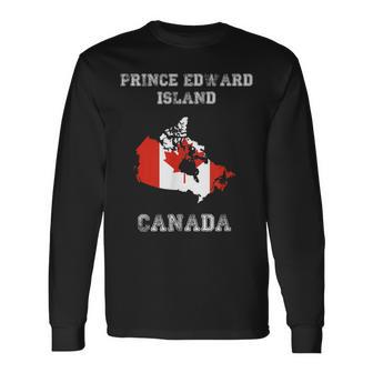 レトロプリンスエドワード島カナダアンティーク調カナダ国旗 長袖Tシャツ - Kawaiitshirt