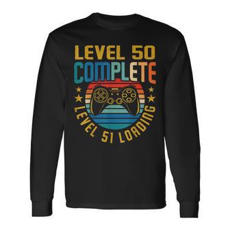 レベル50 コンプリートレベル51 ローディング 50歳の誕生日 ビデオゲーマー 長袖Tシャツ - Kawaiitshirt