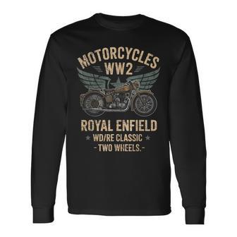 ロイヤルエンフィールドwdReクラシックモーターサイクルww2 長袖Tシャツ - Kawaiitshirt
