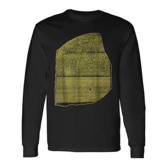 ロゼッタストーン エジプト象形文字 考古学 エジプト学 長袖Tシャツ - Kawaiitshirt