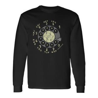 ロータリーダイヤルヴィンテージ古い電話番号 長袖Tシャツ - Kawaiitshirt
