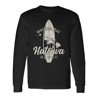 ワイメアベイ ハレイワ ハワイ サーフボード サーフィン サーファー ハワイアン 長袖Tシャツ - Kawaiitshirt