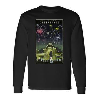 ワンダフル コペンハーゲン チボリ ポスター プリント 長袖Tシャツ - Kawaiitshirt