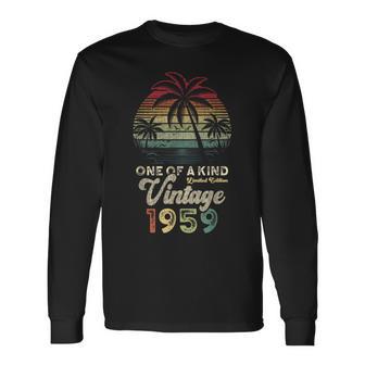 ヴィンテージ 1959年 誕生日 67歳 ヤシの木 レトロ 長袖Tシャツ - Kawaiitshirt