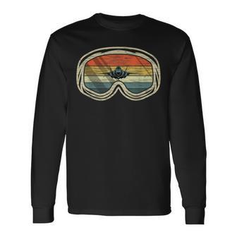 ヴィンテージ F-35 戦闘機 ミリタリー ヘルメット ゴーグル 長袖Tシャツ - Kawaiitshirt