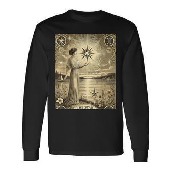 ヴィンテージ タロット カード 17 星 Xvii 読者 読書 長袖Tシャツ - Kawaiitshirt