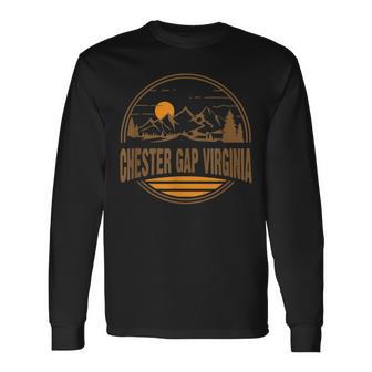 ヴィンテージ チェスターギャップ バージニアマウンテン ハイキングプリント 長袖Tシャツ - Kawaiitshirt