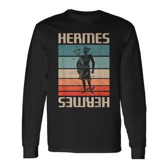 ヴィンテージ レトロ ギリシャ神 古代ギリシャ神話 エルメス 長袖Tシャツ - Kawaiitshirt