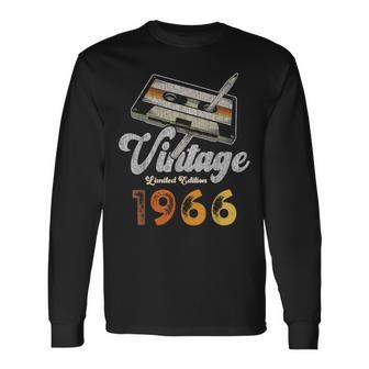 ヴィンテージ1966 カセット・ペンシル 60歳の誕生日 長袖Tシャツ - Kawaiitshirt