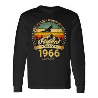ヴィンテージカー 1966 年5月 60 歳の誕生日 1966 年のクラシックカー 長袖Tシャツ - Kawaiitshirt