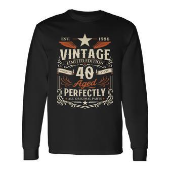 ヴィンテージカー 1986 年 40 歳の誕生日 1986 年のクラシックカー 長袖Tシャツ - Kawaiitshirt