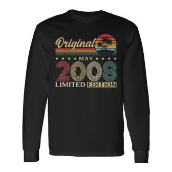 ヴィンテージカー 2008 年5月 18 歳の誕生日 2008 年のクラシックカー 長袖Tシャツ - Kawaiitshirt