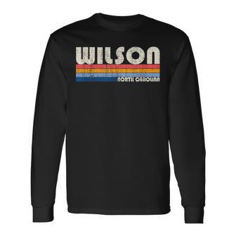ヴィンテージレトロ70年代80年代スタイルノースカロライナ州ウィルソンの故郷 長袖Tシャツ - Kawaiitshirt