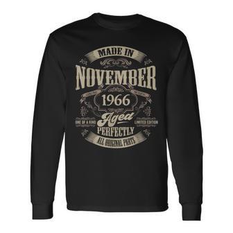 ヴィンテージ還暦伝説 1966年11月 60歳の贈り物 長袖Tシャツ - Kawaiitshirt