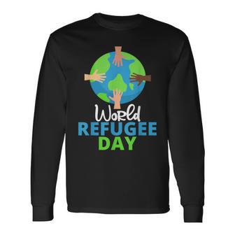 世界難民の日 難民プライド 長袖Tシャツ - Kawaiitshirt