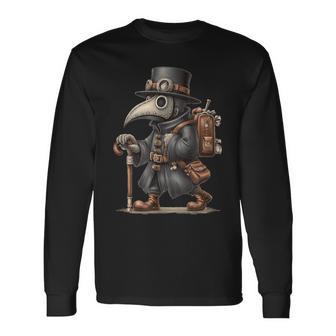 中世のペストマスクコスチューム おかしな医師用 長袖Tシャツ - Kawaiitshirt