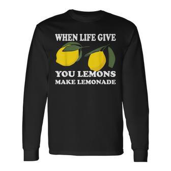 人生がレモンをくれたらレモネードを作ろう 長袖Tシャツ - Kawaiitshirt