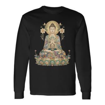 仏像 ヨガ 仏教 禅 瞑想 長袖Tシャツ - Kawaiitshirt