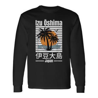伊豆 大島 日本旅行好き 日本の島 長袖Tシャツ - Kawaiitshirt