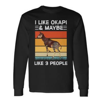 動物園の動物 オカピと3人くらいが好きです。 長袖tシャツ 長袖Tシャツ - Kawaiitshirt