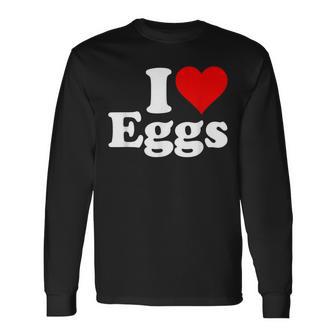 卵が大好き I ハートの卵 長袖Tシャツ - Kawaiitshirt