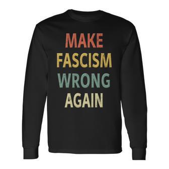 反ファシズムシャツ。Make Fascism Wrong Again 。 長袖tシャツ 長袖Tシャツ - Kawaiitshirt