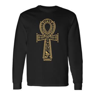 古代エジプト アンク 象形文字 エジプト ホルスの目 長袖Tシャツ - Kawaiitshirt