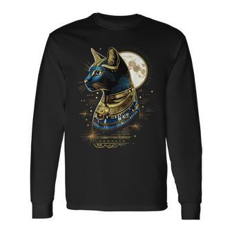古代エジプト エジプト神 猫 エジプト学 ツタンカーメンバステット 長袖Tシャツ - Kawaiitshirt