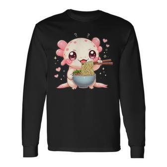可愛いウーパールーパーラーメン 長袖Tシャツ - Kawaiitshirt