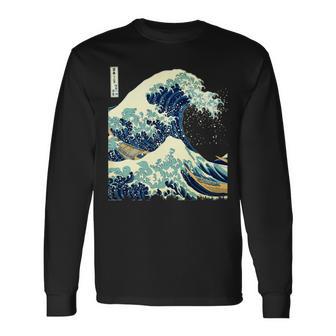大波 葛飾北斎 名画 おしゃれ 長袖tシャツ 長袖Tシャツ - Kawaiitshirt