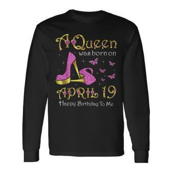 女王は4月19日、4月19日に誕生した誕生日パーティー。 長袖Tシャツ - Kawaiitshirt