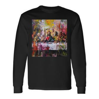 宗教と現代美術、信仰、最後の晩餐 長袖Tシャツ - Kawaiitshirt