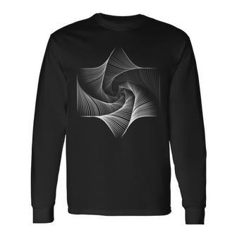 幾何学的八角形八角形トリッピーサイケデリックス 長袖Tシャツ - Kawaiitshirt