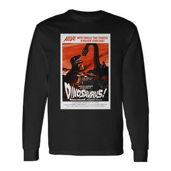 恐竜レトロヴィンテージ映画ポスタープリント 長袖tシャツ 長袖Tシャツ - Kawaiitshirt