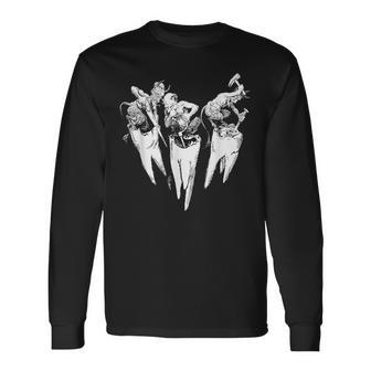 悪魔の歯痛 歯医者 クラシックイラスト 長袖Tシャツ - Kawaiitshirt