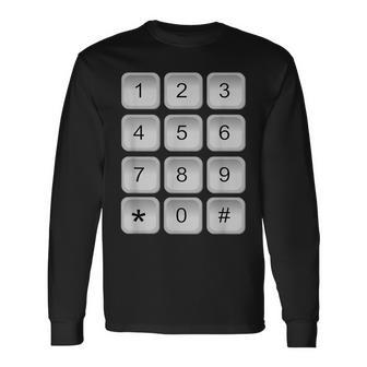 数字キーパッド 電話 番号 セキュリティコード ピンパッド 衣装 長袖Tシャツ - Kawaiitshirt