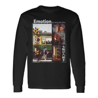 日本 電車 美学 ミニマリスト 90年代 東京 ストリートウェア 長袖Tシャツ - Kawaiitshirt