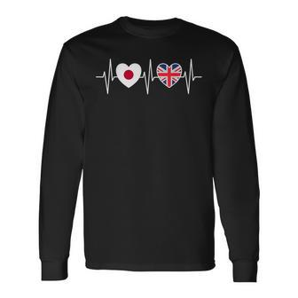 日本とイギリス イギリスの国旗 国旗 長袖Tシャツ - Kawaiitshirt