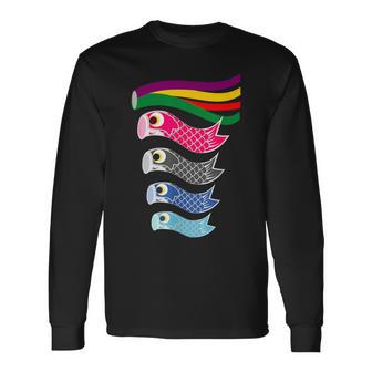 日本の伝統的な鯉鯉鯉のぼり旗 こどもの日 長袖Tシャツ - Kawaiitshirt